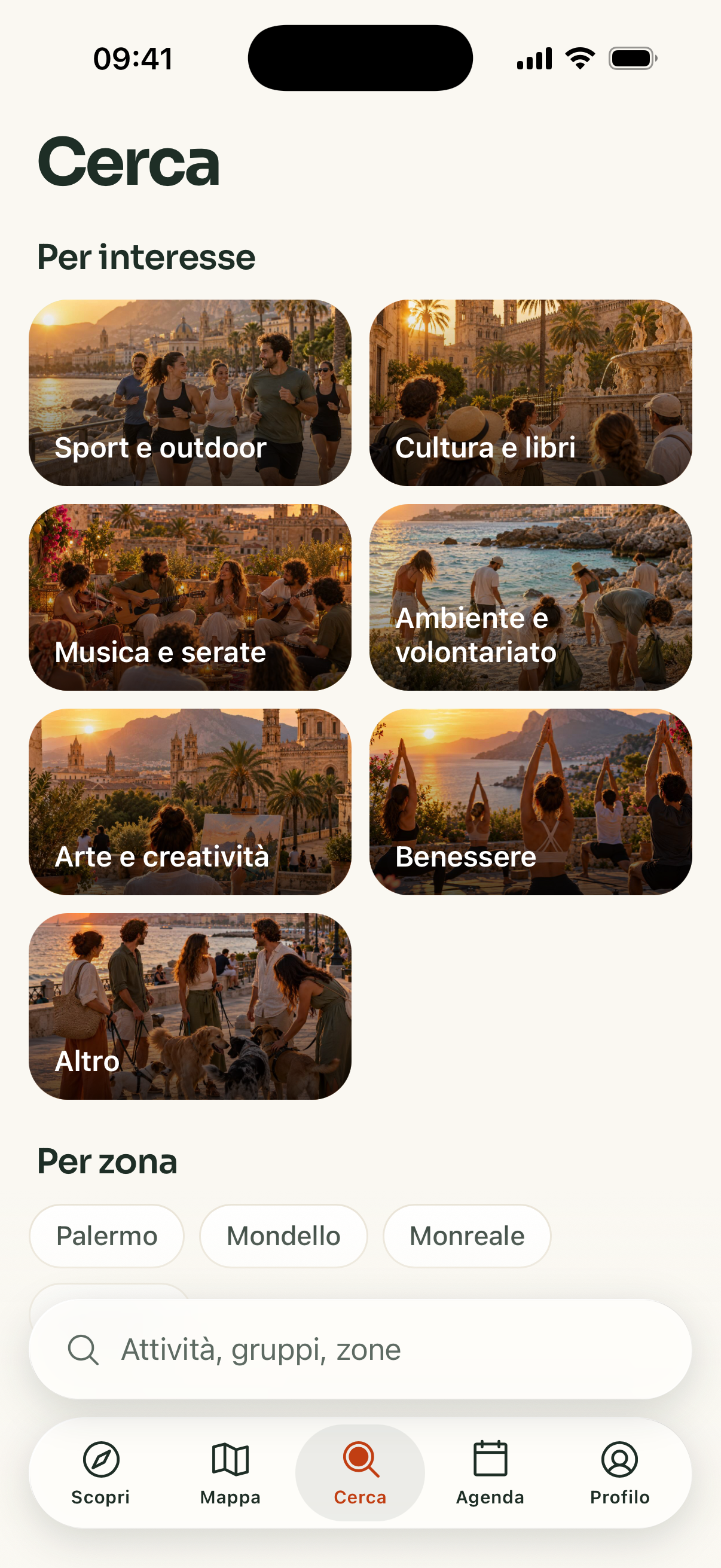 Cerca: interessi e zone
