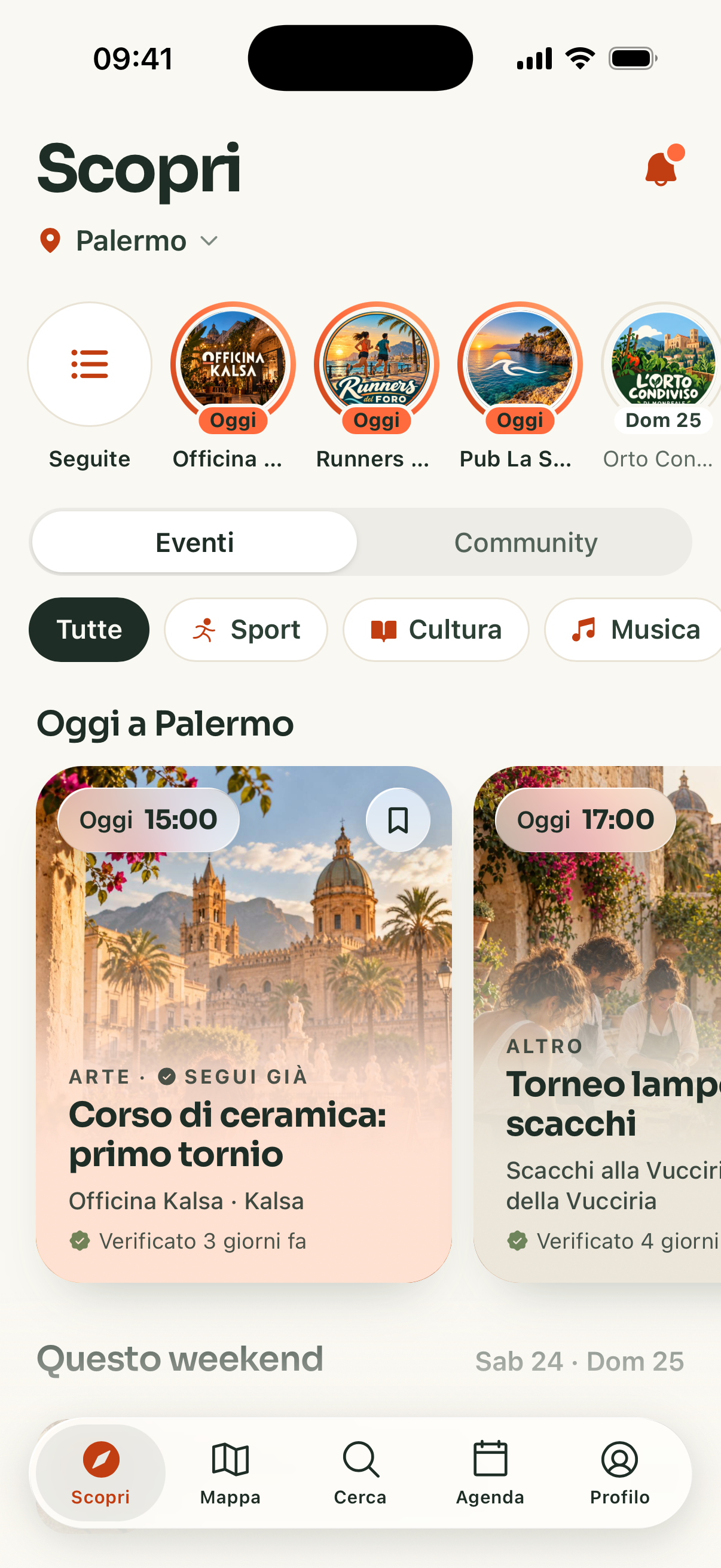 Scopri: eventi e community vicino a te
